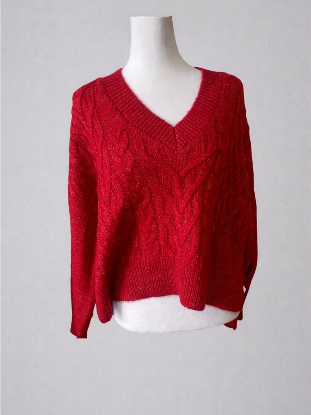 Band of the free Red Oversized crop sweater